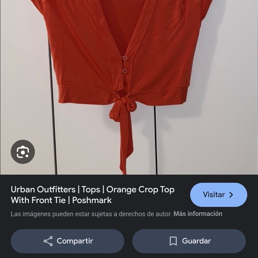 Urban Outfitters Rust Button-Down Crop Top - Picture 7 of 8